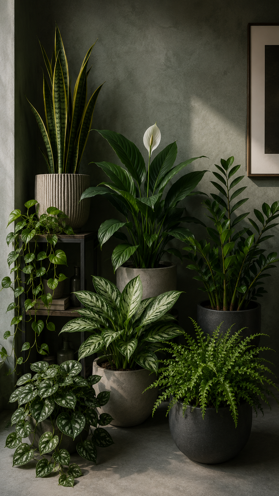 Grøn plante i et moderne hjem