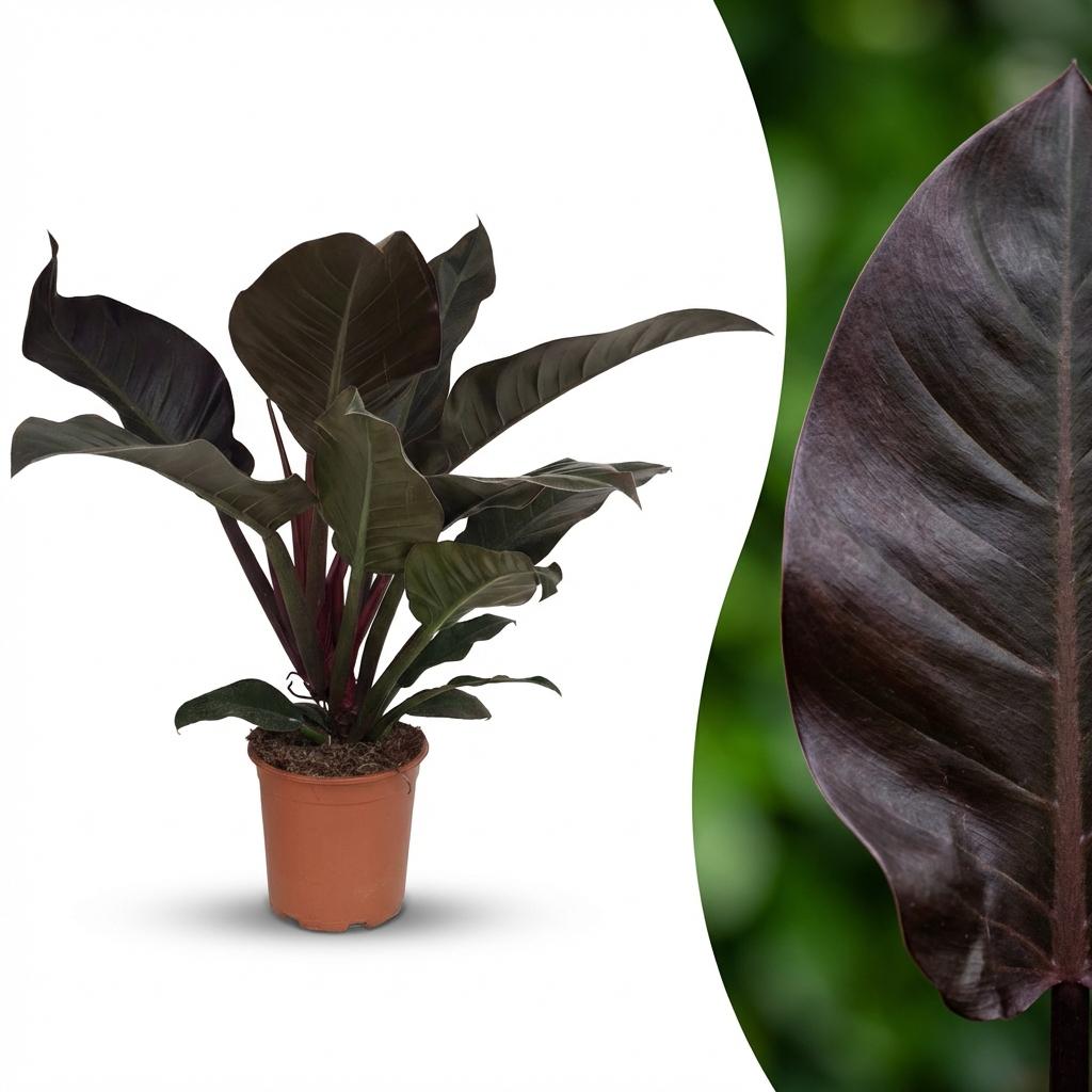 Houseplant - Philodendron - Philodendron Imperial Red - Red - Low Maintenance - 1 Plant - Pot 19cm - Height 60cm