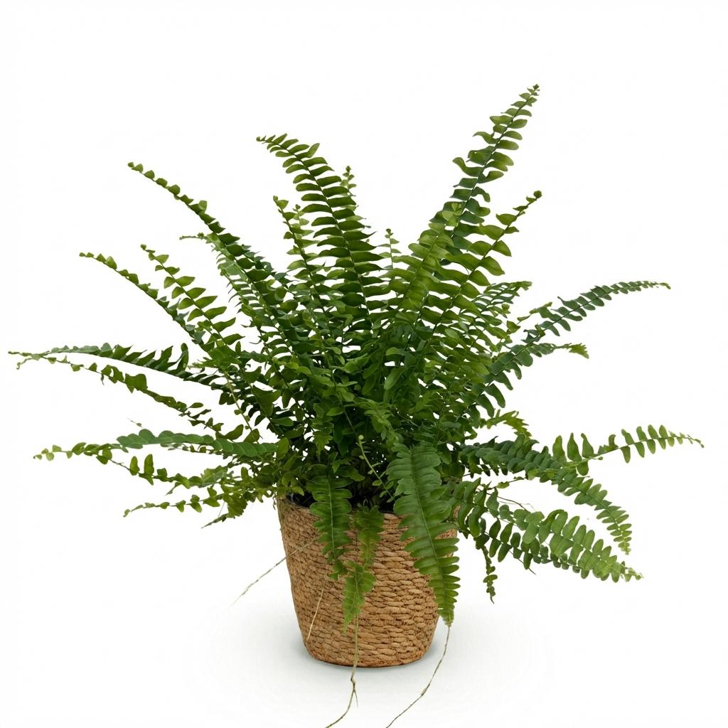 Houseplant - Nephrolepsis exaltata Green Lady - Fern - Pet-Friendly Plant - Green - 1 Plant - with Basket - Pot 12cm - Height 25cm