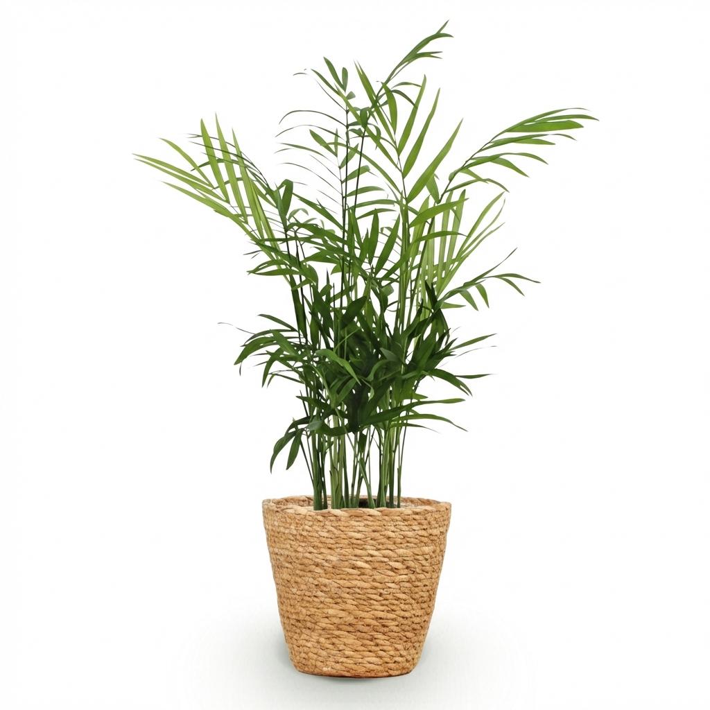 Houseplant - Chamaedorea elegans - Gold Palm - Pet-Friendly Plant - Green - 1 Plant - with Basket - Pot 12cm - Height 15cm